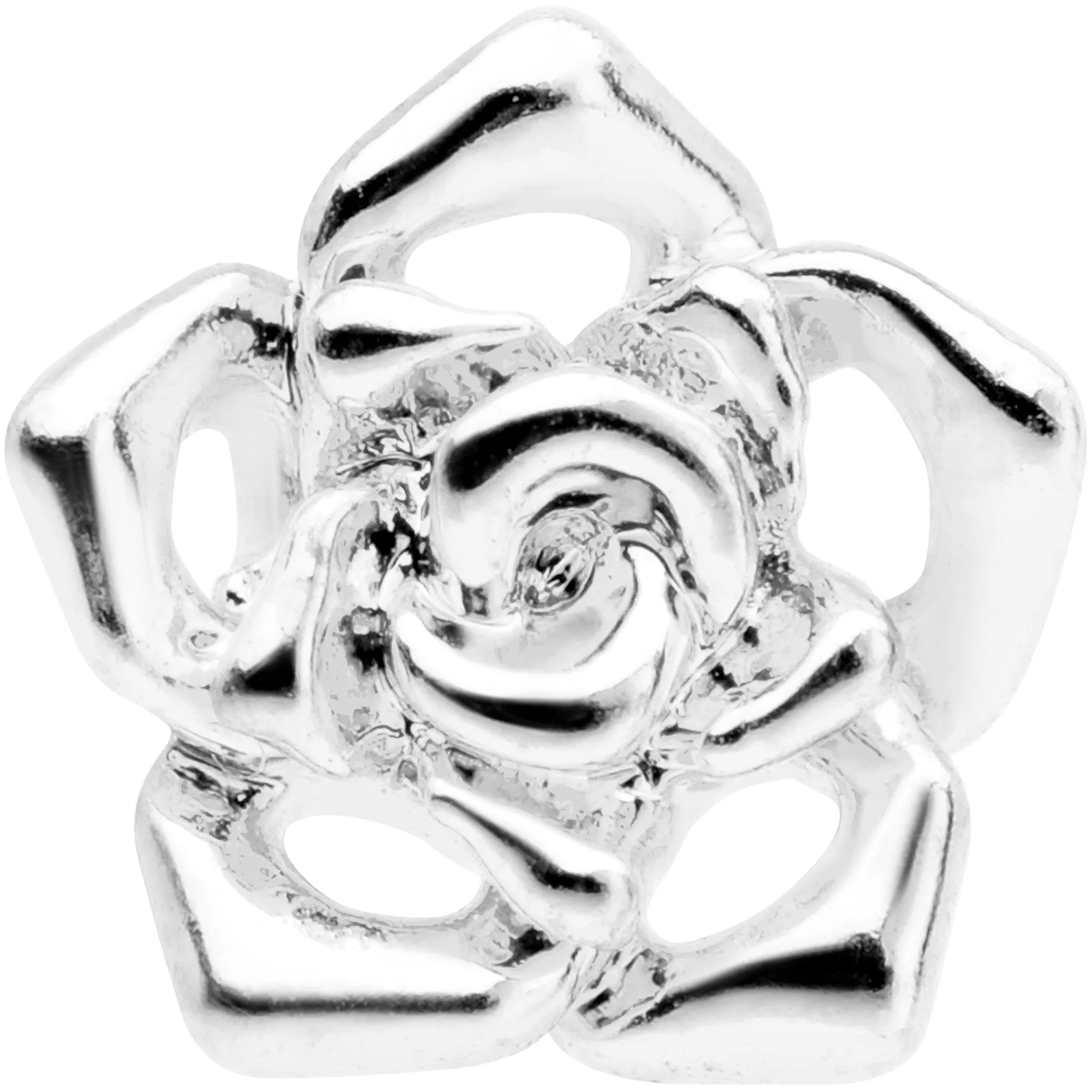 16 Gauge 1/4 Openwork Rose Flower Cartilage Tragus Earring