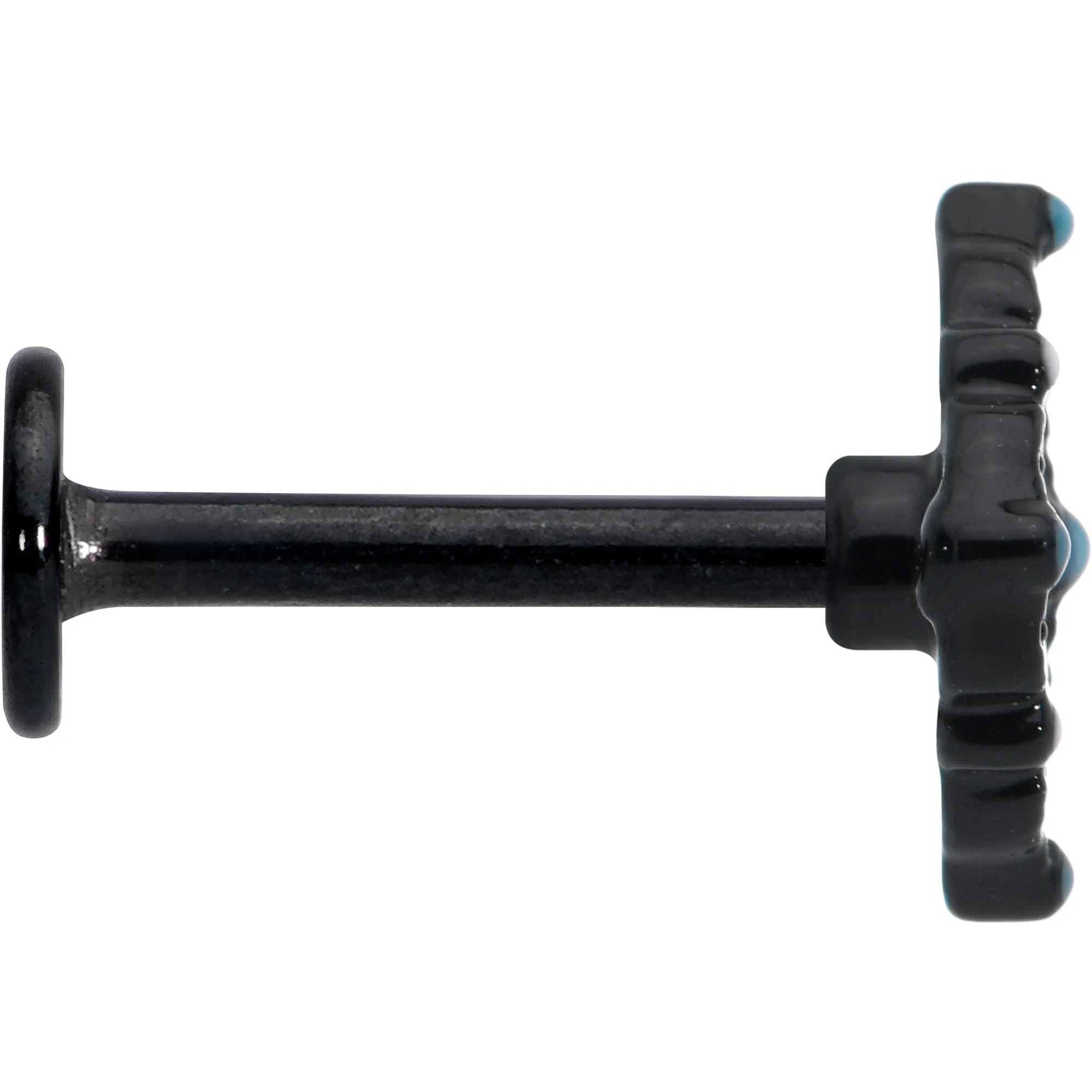 16 Gauge 5/16 Black Lacy Rhombus Blue Labret Monroe Tragus