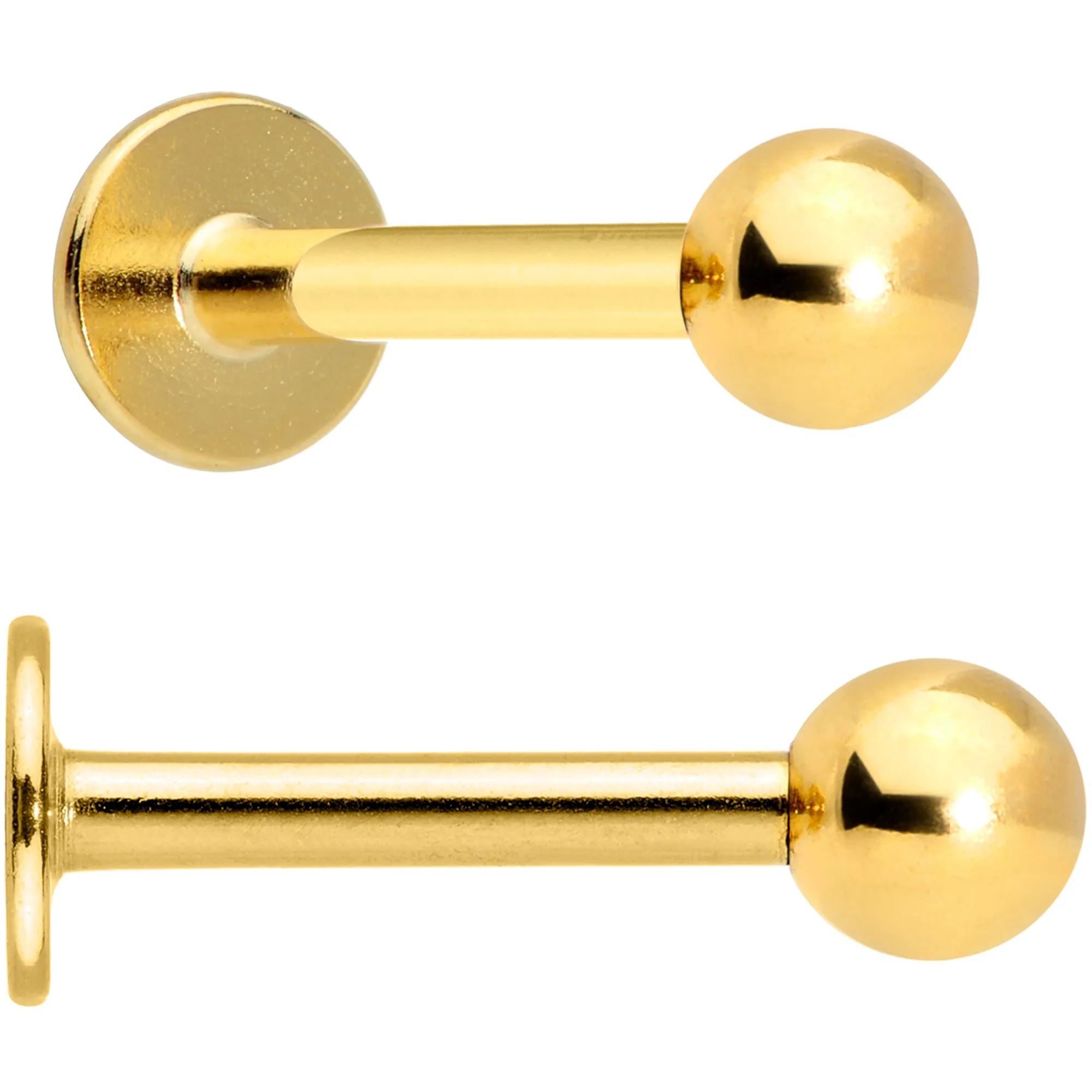 16 Gauge 5/16 Clear CZ Gem Gold Tone Triquetra Labret Tragus Set of 3