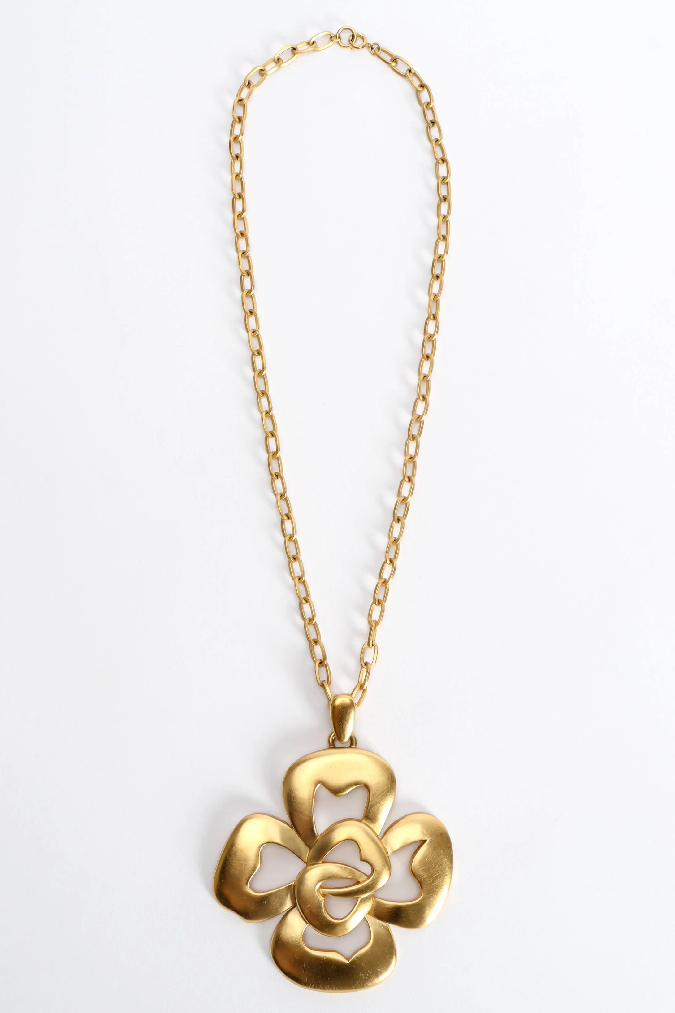 1960s Tender Clover Pendant Necklace