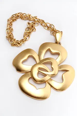 1960s Tender Clover Pendant Necklace