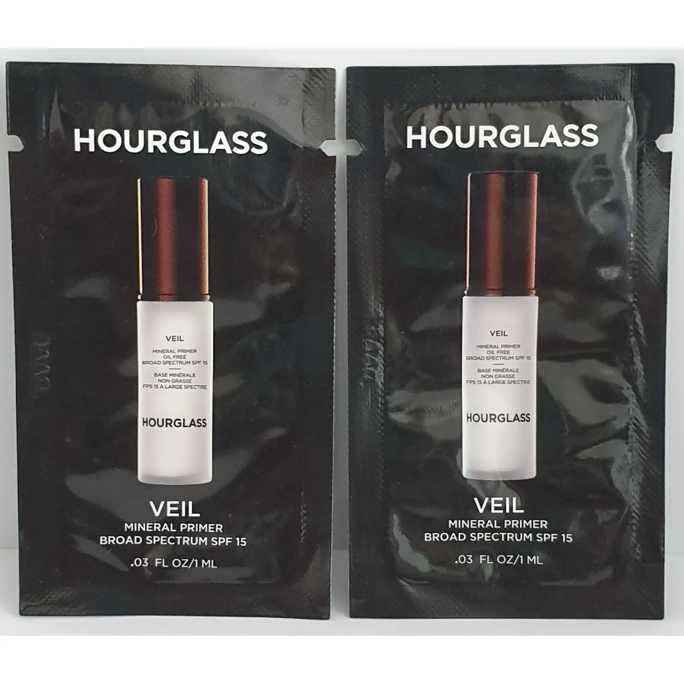 2 x hourglass 1ml veil mineral primer spf 15