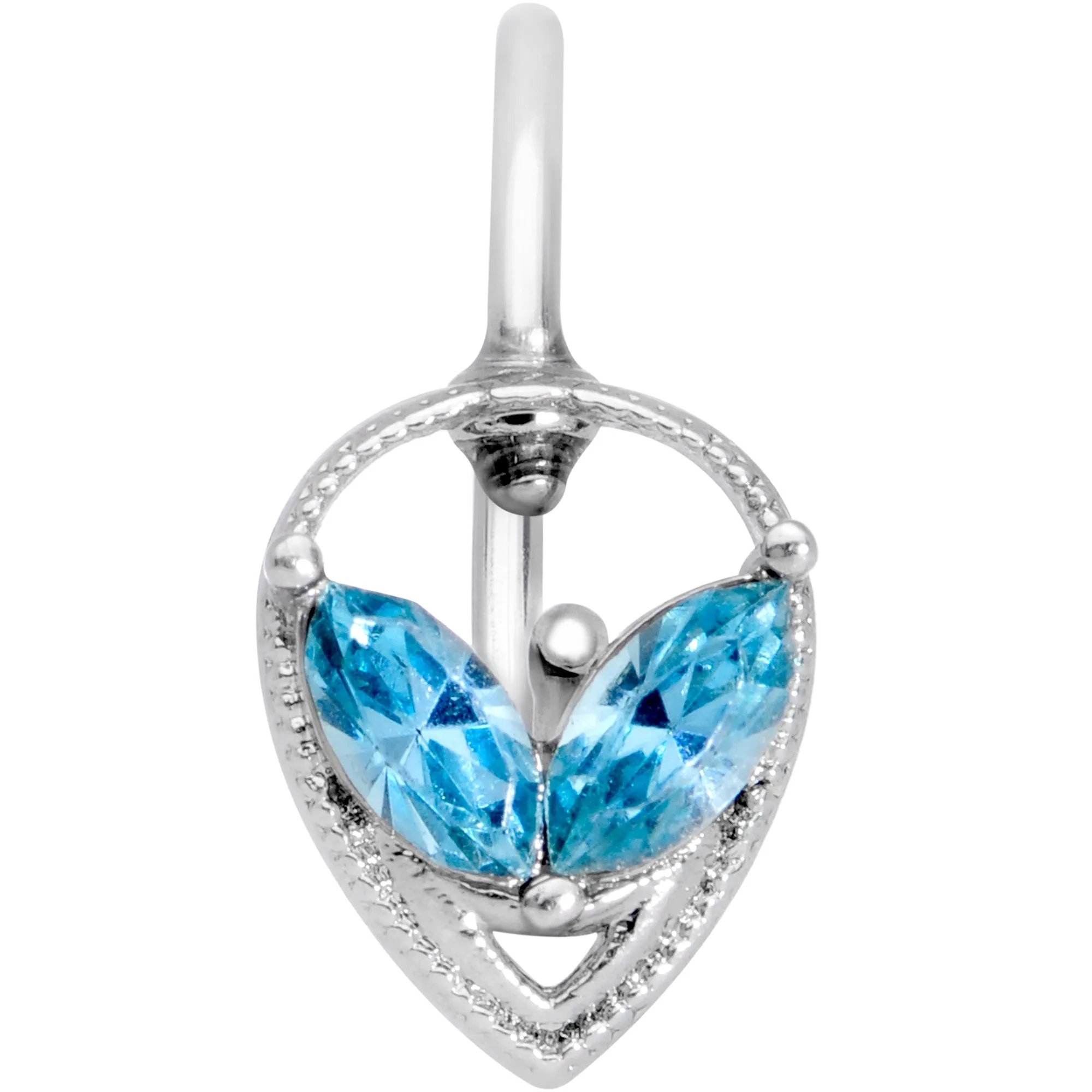 20 Gauge 5/16 Aqua Gem Alien Nose Hoop