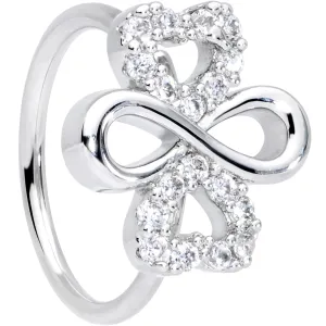 20 Gauge 5/16 Clear Gem Heart Shamrock St Patricks Day Nose Hoop