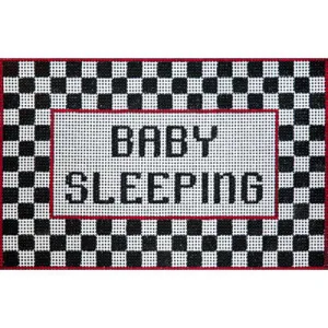 Baby Sleeping w/Black /White Check