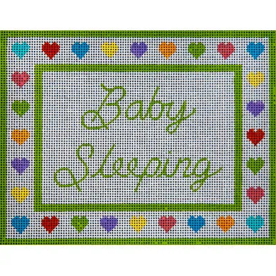 Baby Sleeping w/Colorful Hearts