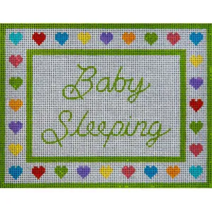 Baby Sleeping w/Colorful Hearts