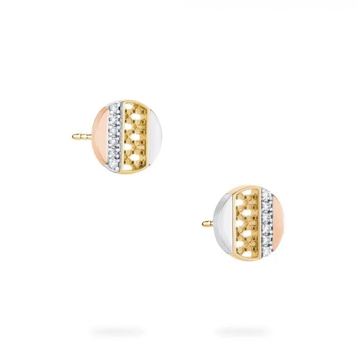 Birks Tri Gold Dare to Dream Circle Stud Earrings