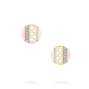Birks Tri Gold Dare to Dream Circle Stud Earrings