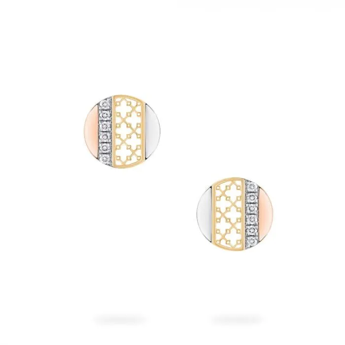 Birks Tri Gold Dare to Dream Circle Stud Earrings