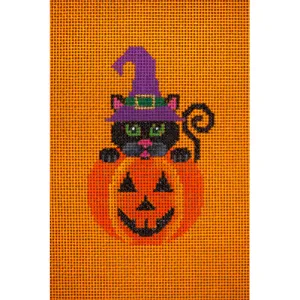 Black Cat in Pumpkin