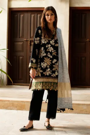 Black Salwar Kameez Pakistani Eid Dress in Premium Lawn