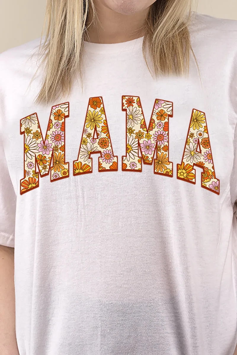 Block Letters Floral Mama Perfect-T Shirt