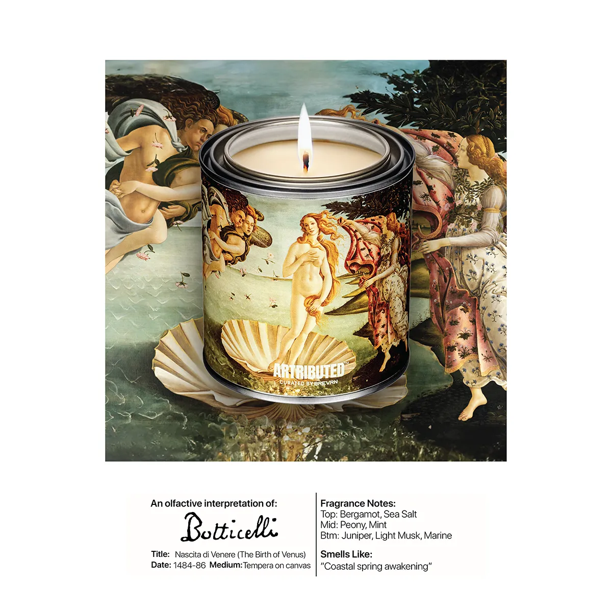 Botticelli The Birth of Venus Candle