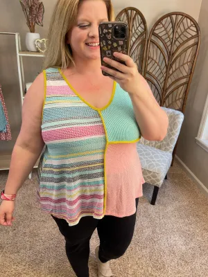 Breath of Fresh Air Open Knit Tank