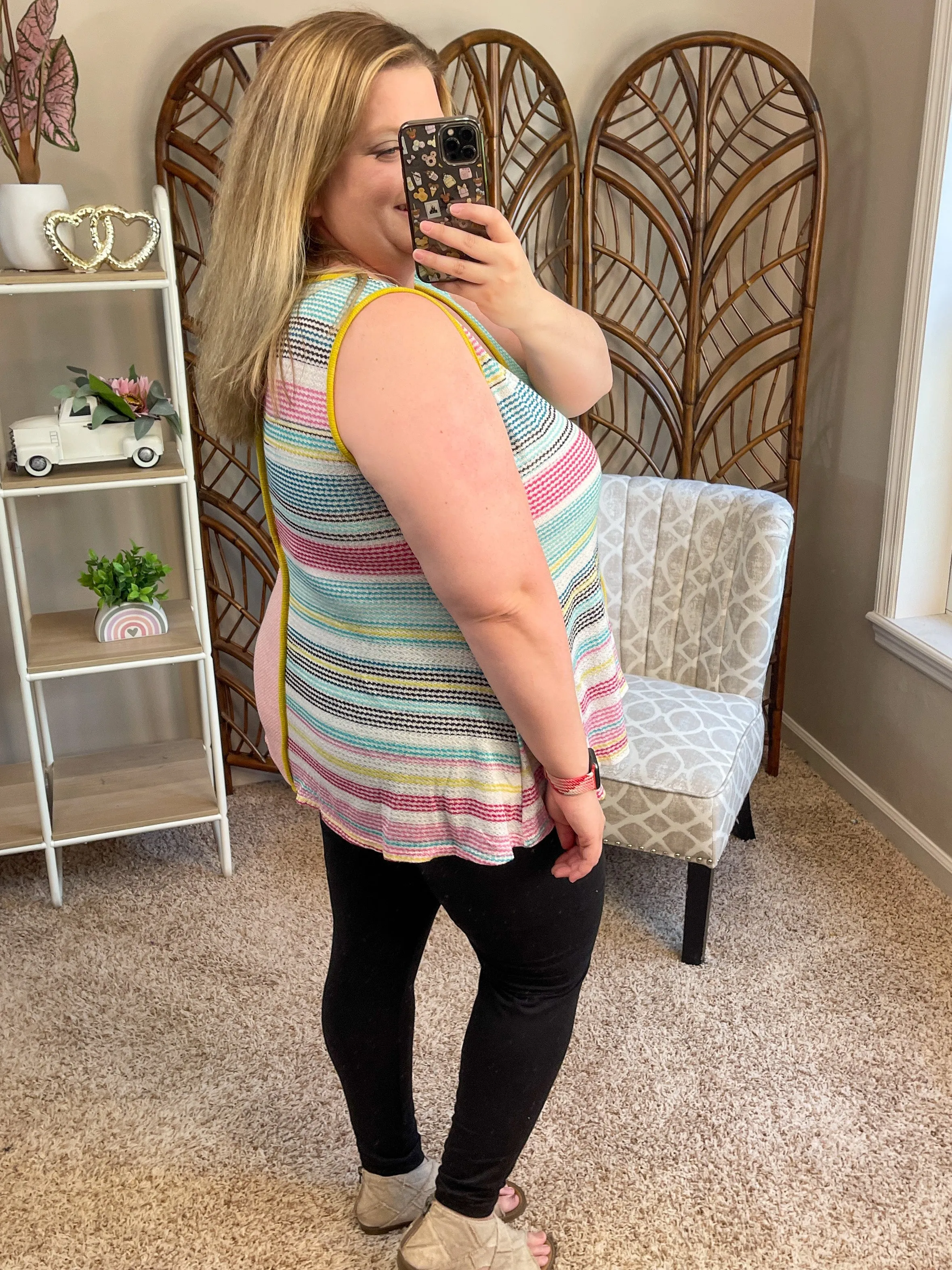 Breath of Fresh Air Open Knit Tank