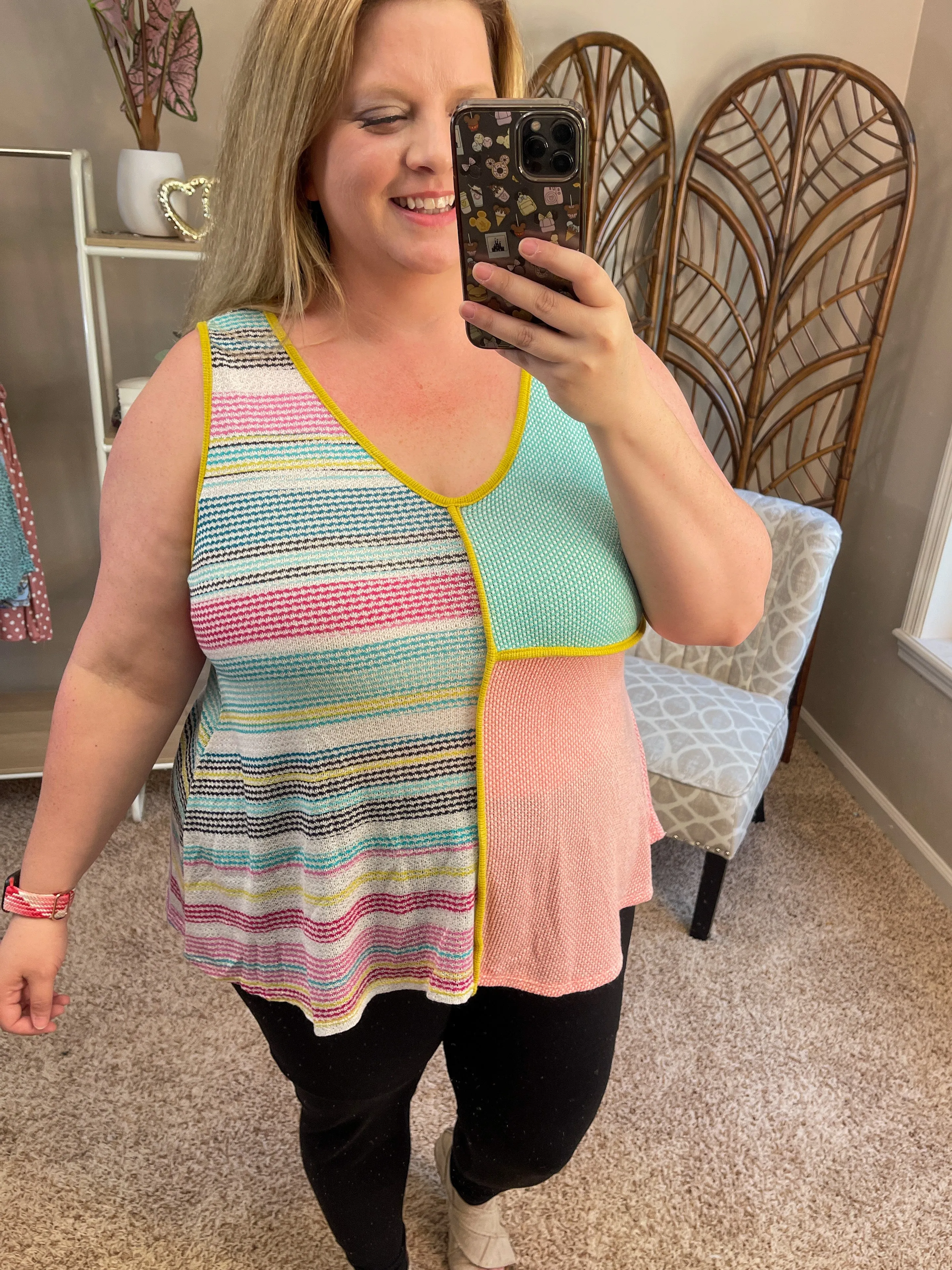 Breath of Fresh Air Open Knit Tank