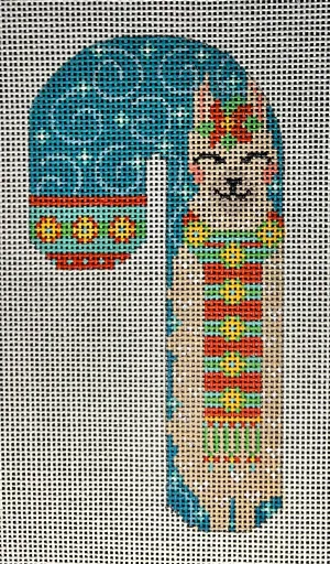 CH-1105 Light Blue Llama Candy Cane