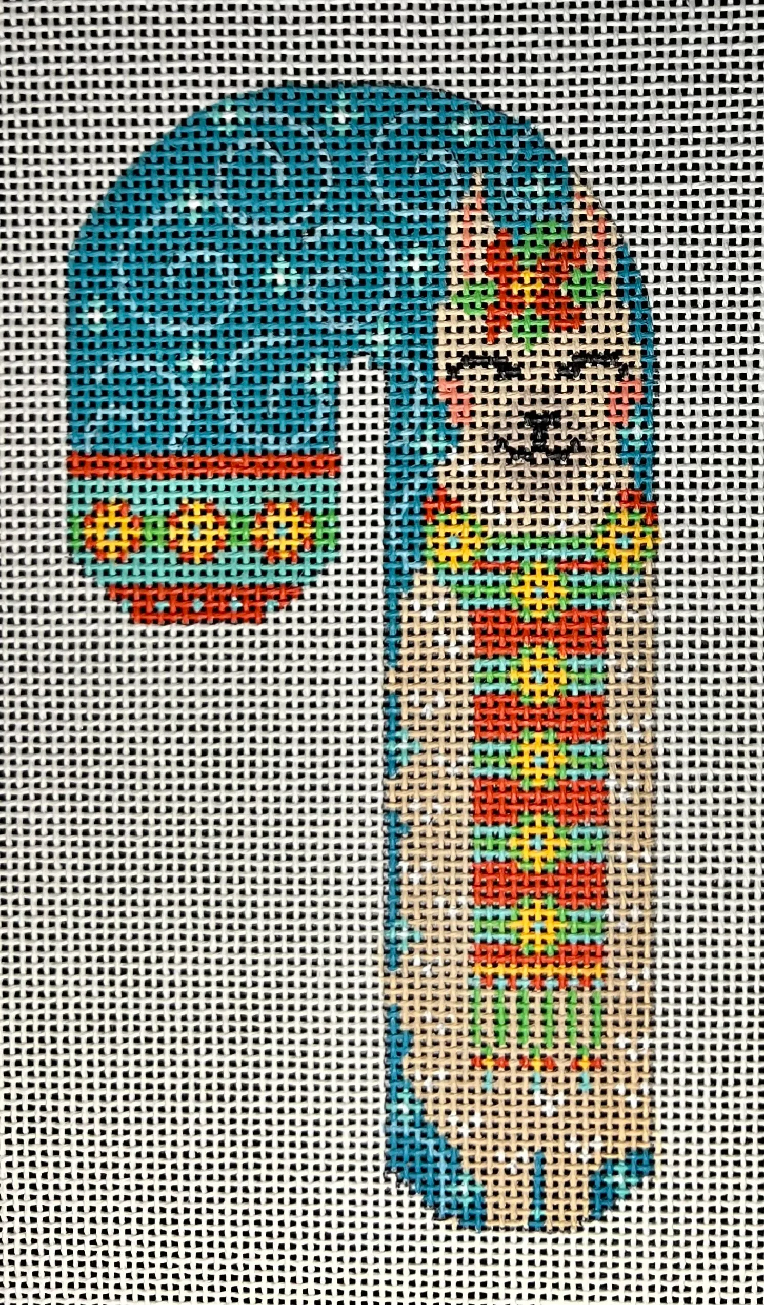 CH-1105 Light Blue Llama Candy Cane