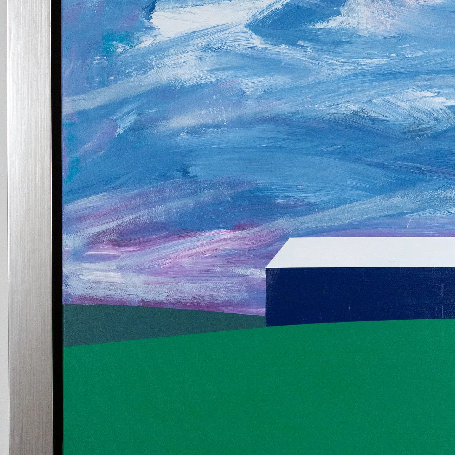 CHARLES PACHTER "VIOLET SUNSET BARN" PAINTING, 2020