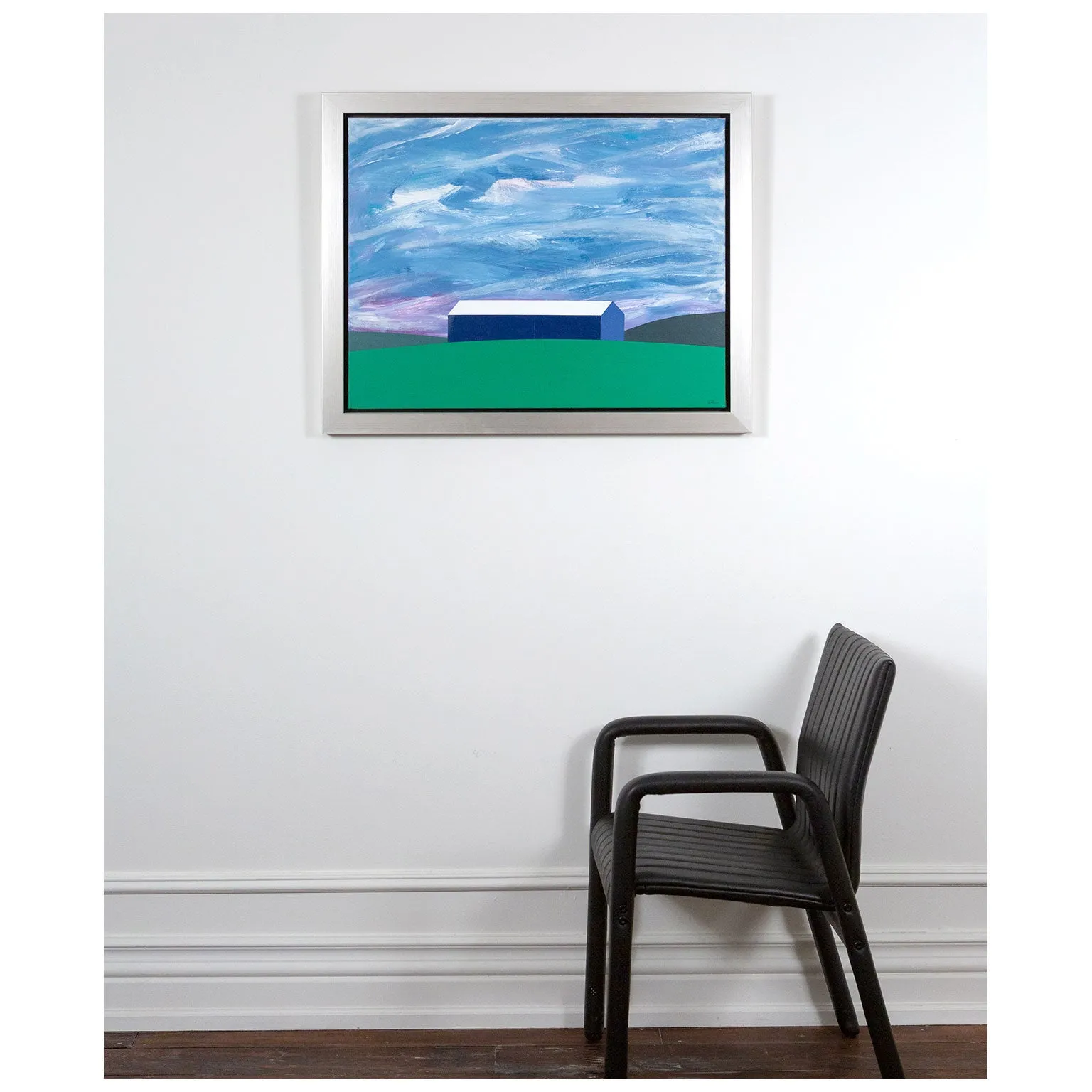 CHARLES PACHTER "VIOLET SUNSET BARN" PAINTING, 2020