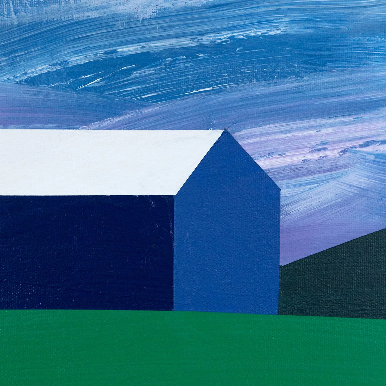 CHARLES PACHTER "VIOLET SUNSET BARN" PAINTING, 2020