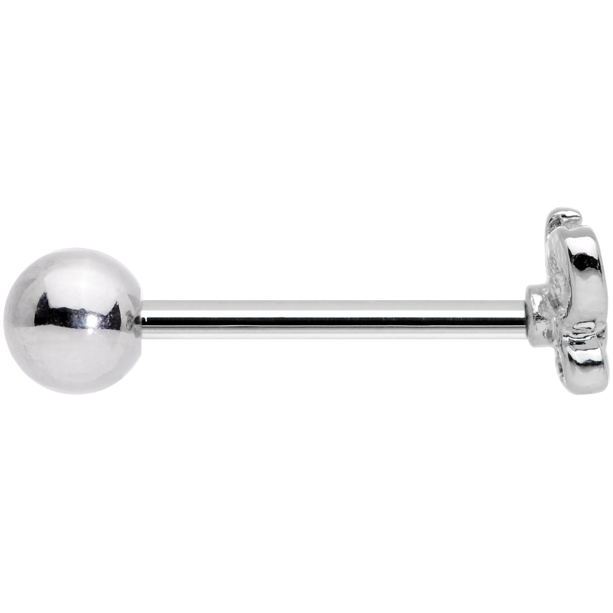Clear Gem Loopy Openwork Butterfly Barbell Tongue Ring