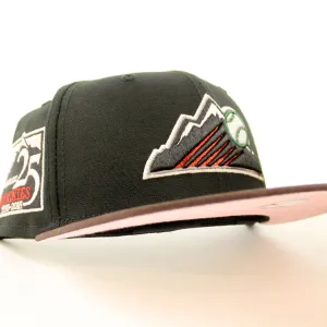 Colorado Rockies 25th Anniversary New Era 59Fifty Fitted Hat (Black Burnt Wood Pink Under Brim)
