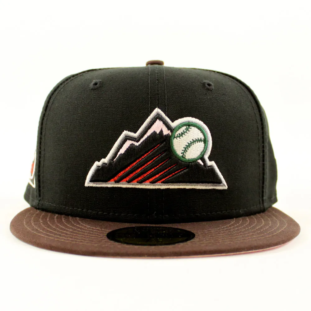 Colorado Rockies 25th Anniversary New Era 59Fifty Fitted Hat (Black Burnt Wood Pink Under Brim)