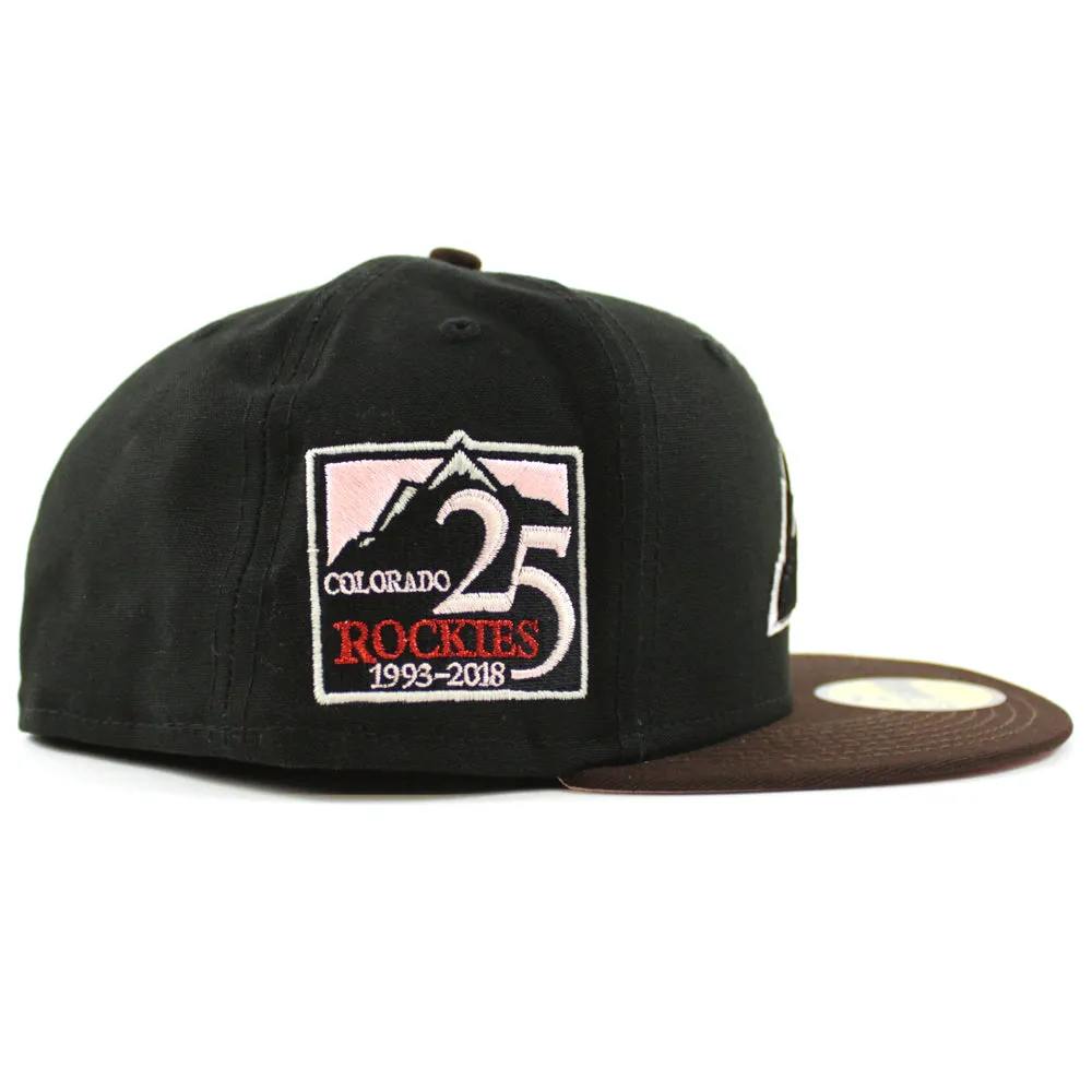Colorado Rockies 25th Anniversary New Era 59Fifty Fitted Hat (Black Burnt Wood Pink Under Brim)