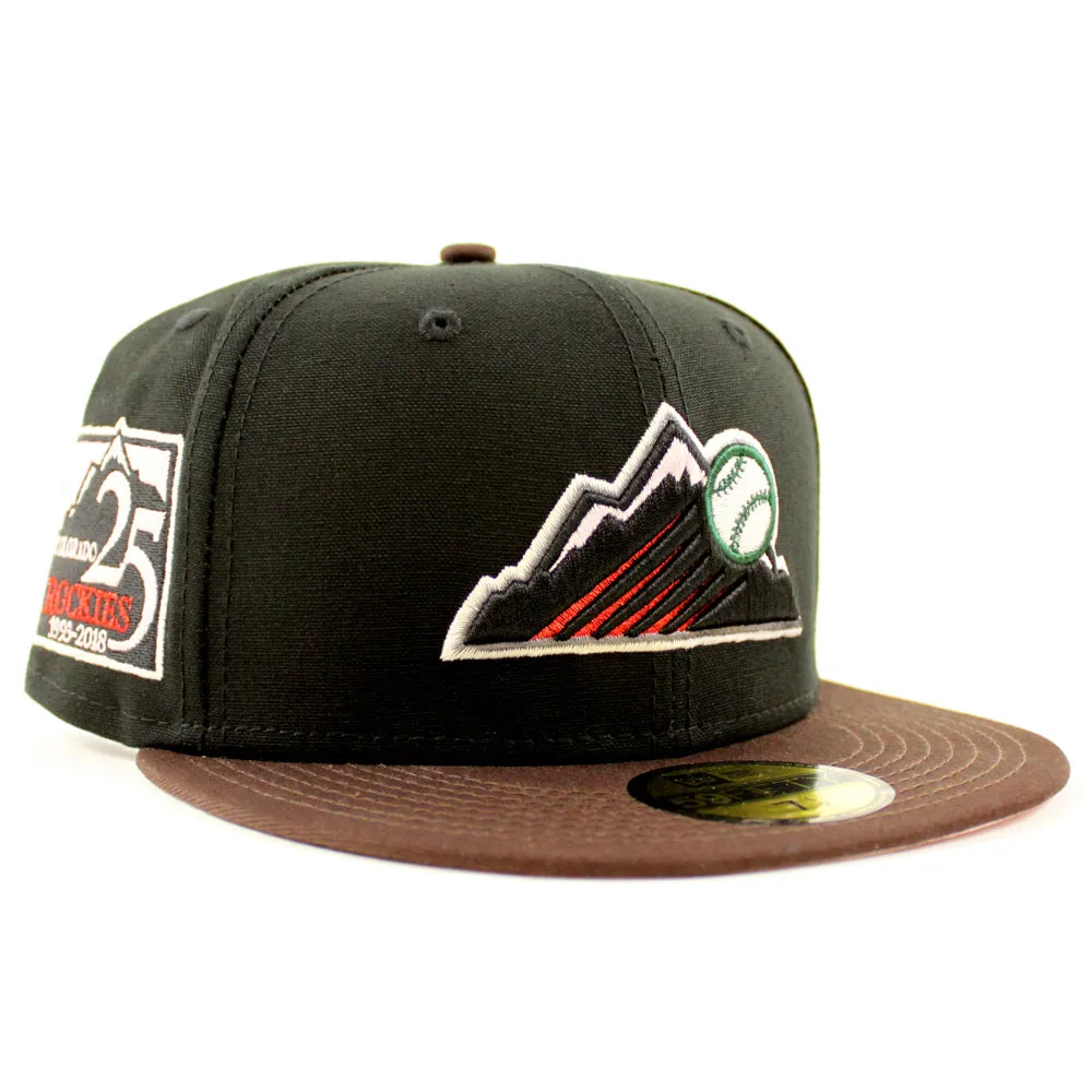 Colorado Rockies 25th Anniversary New Era 59Fifty Fitted Hat (Black Burnt Wood Pink Under Brim)