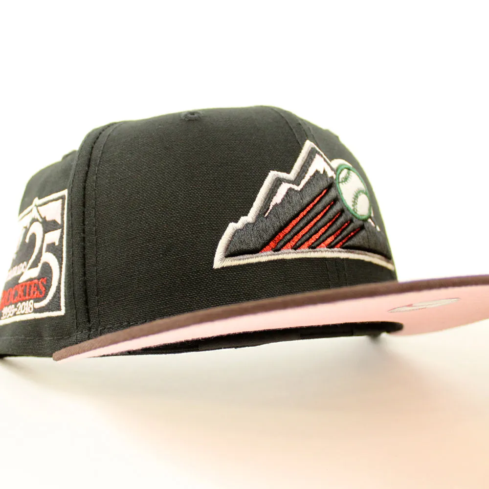 Colorado Rockies 25th Anniversary New Era 59Fifty Fitted Hat (Black Burnt Wood Pink Under Brim)