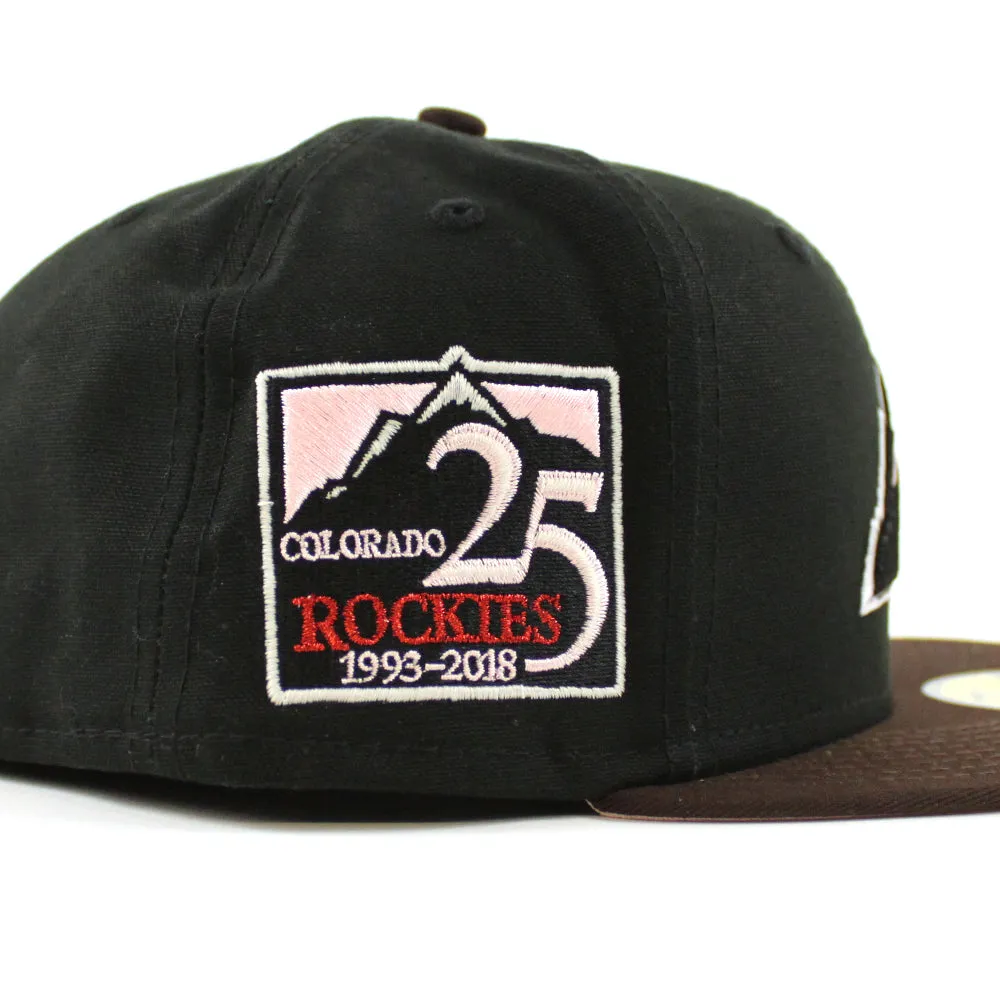 Colorado Rockies 25th Anniversary New Era 59Fifty Fitted Hat (Black Burnt Wood Pink Under Brim)