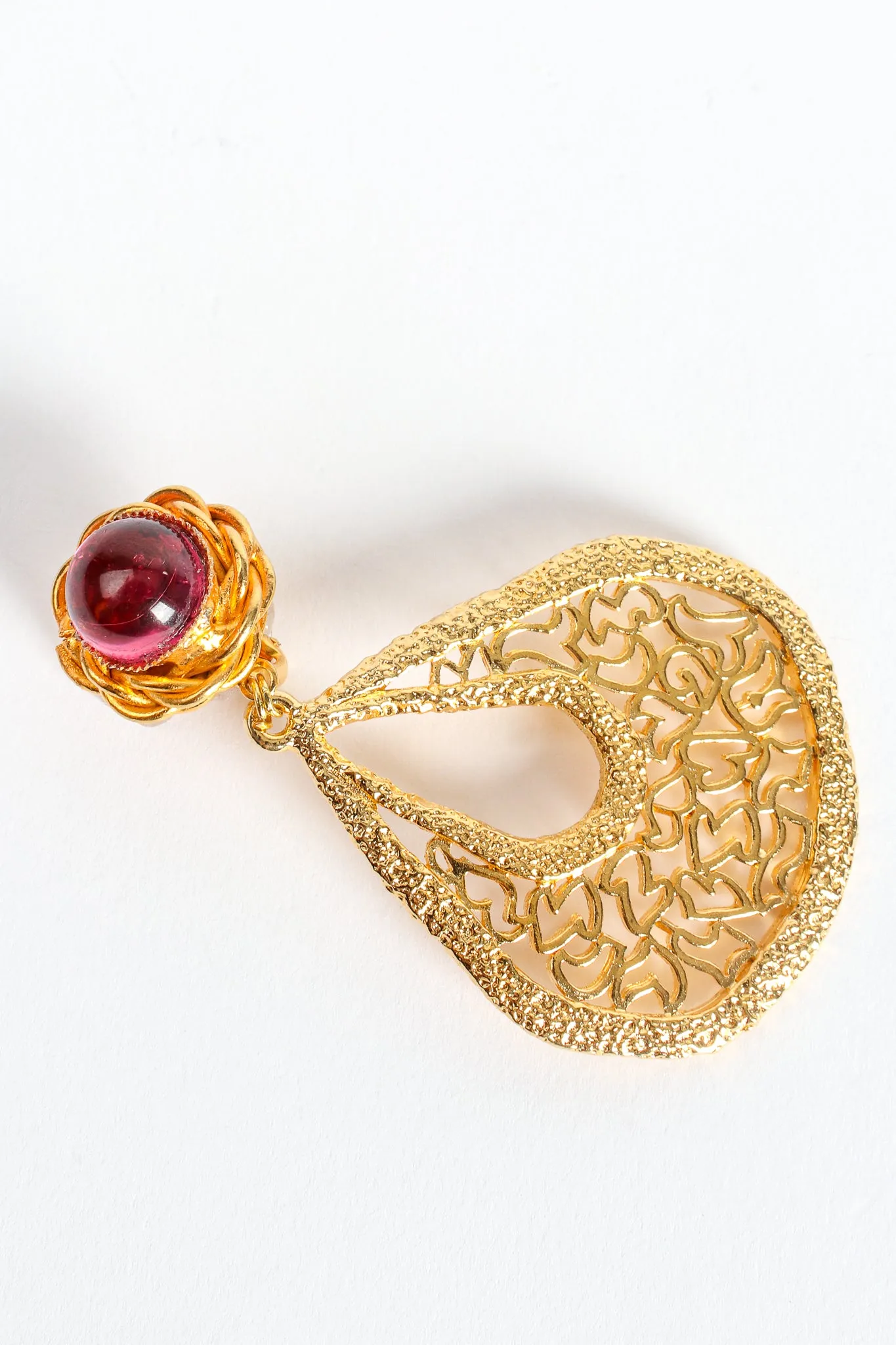Cutout Filigree Teardrop Earrings