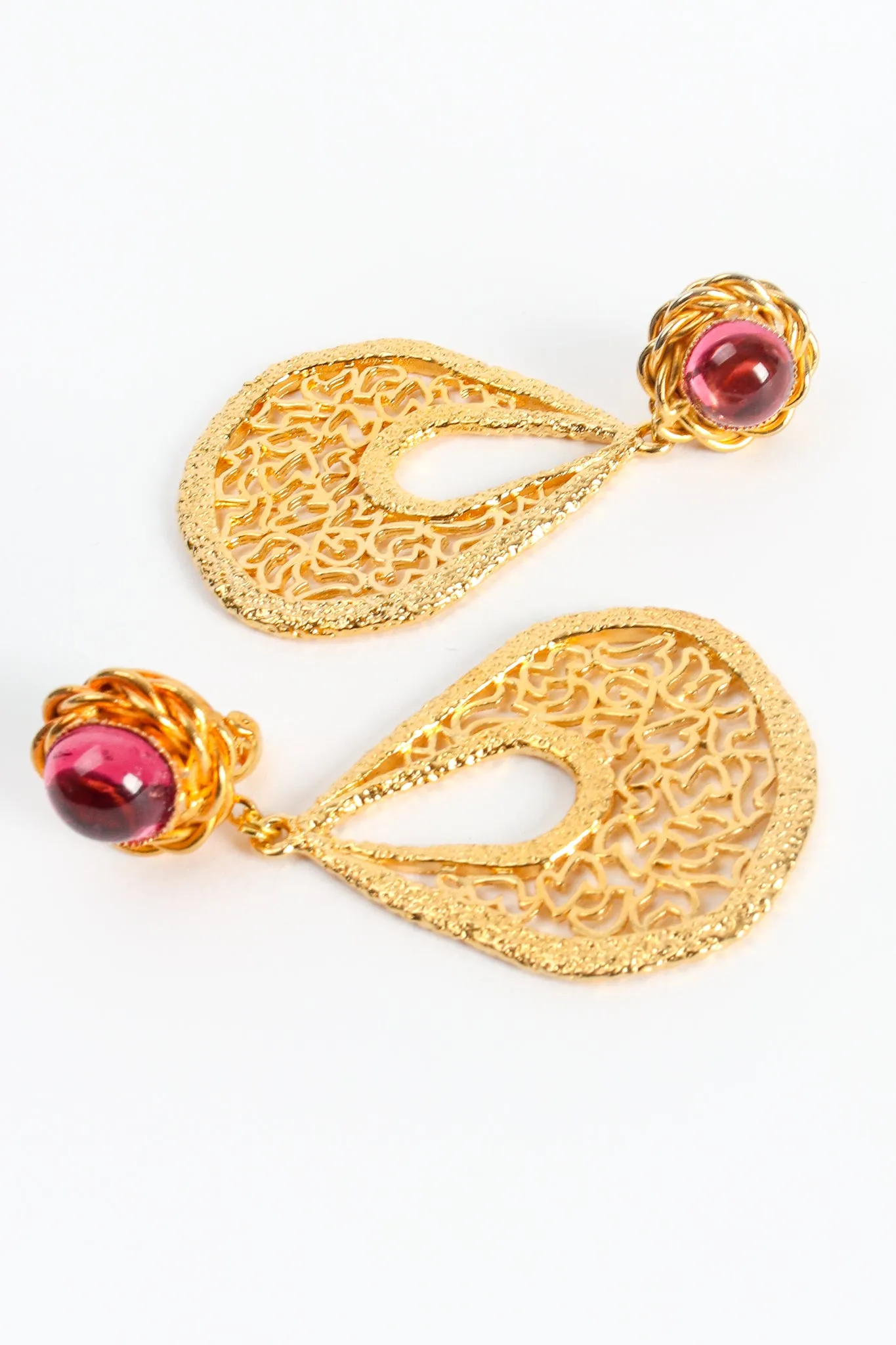 Cutout Filigree Teardrop Earrings
