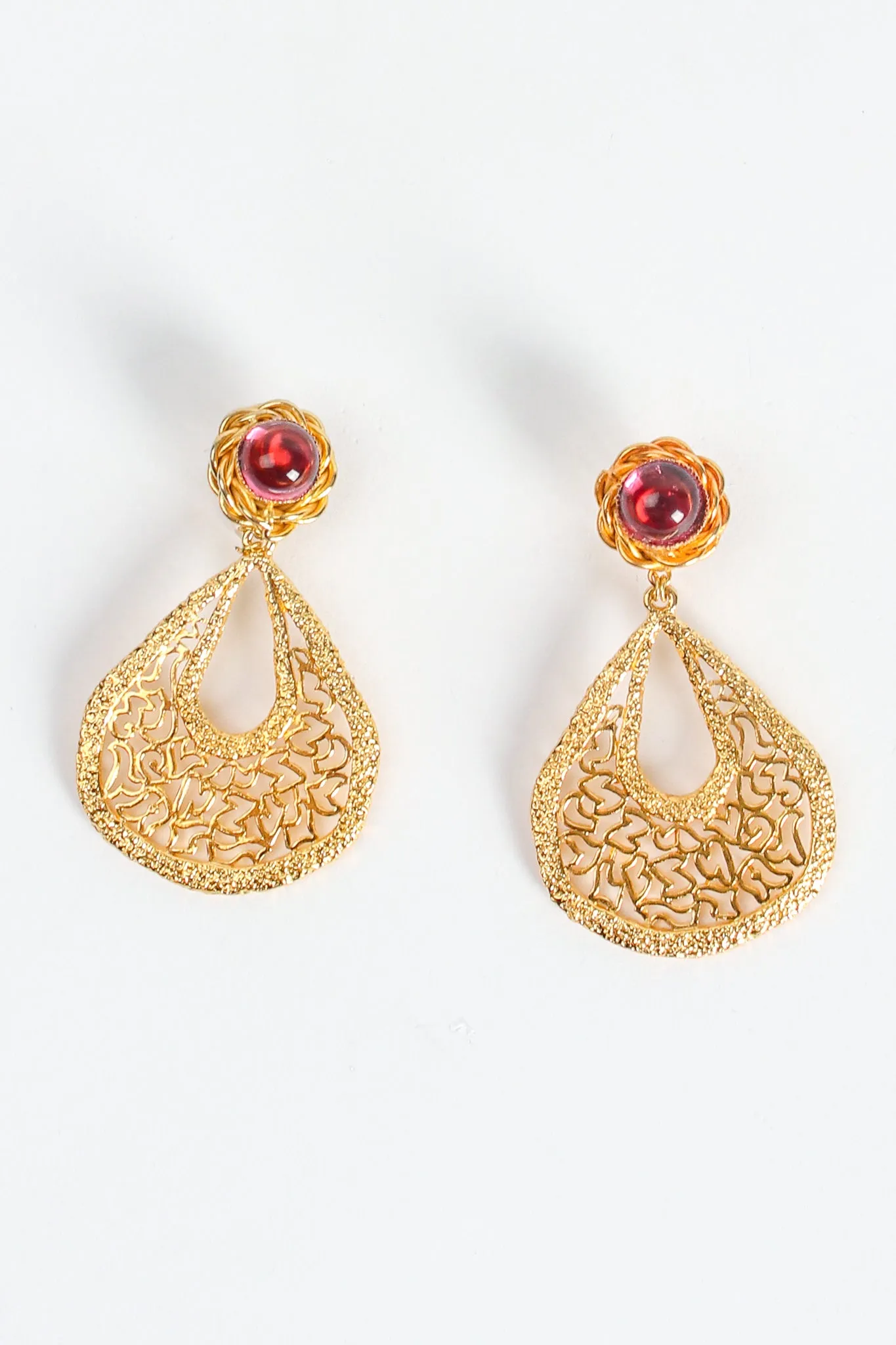 Cutout Filigree Teardrop Earrings