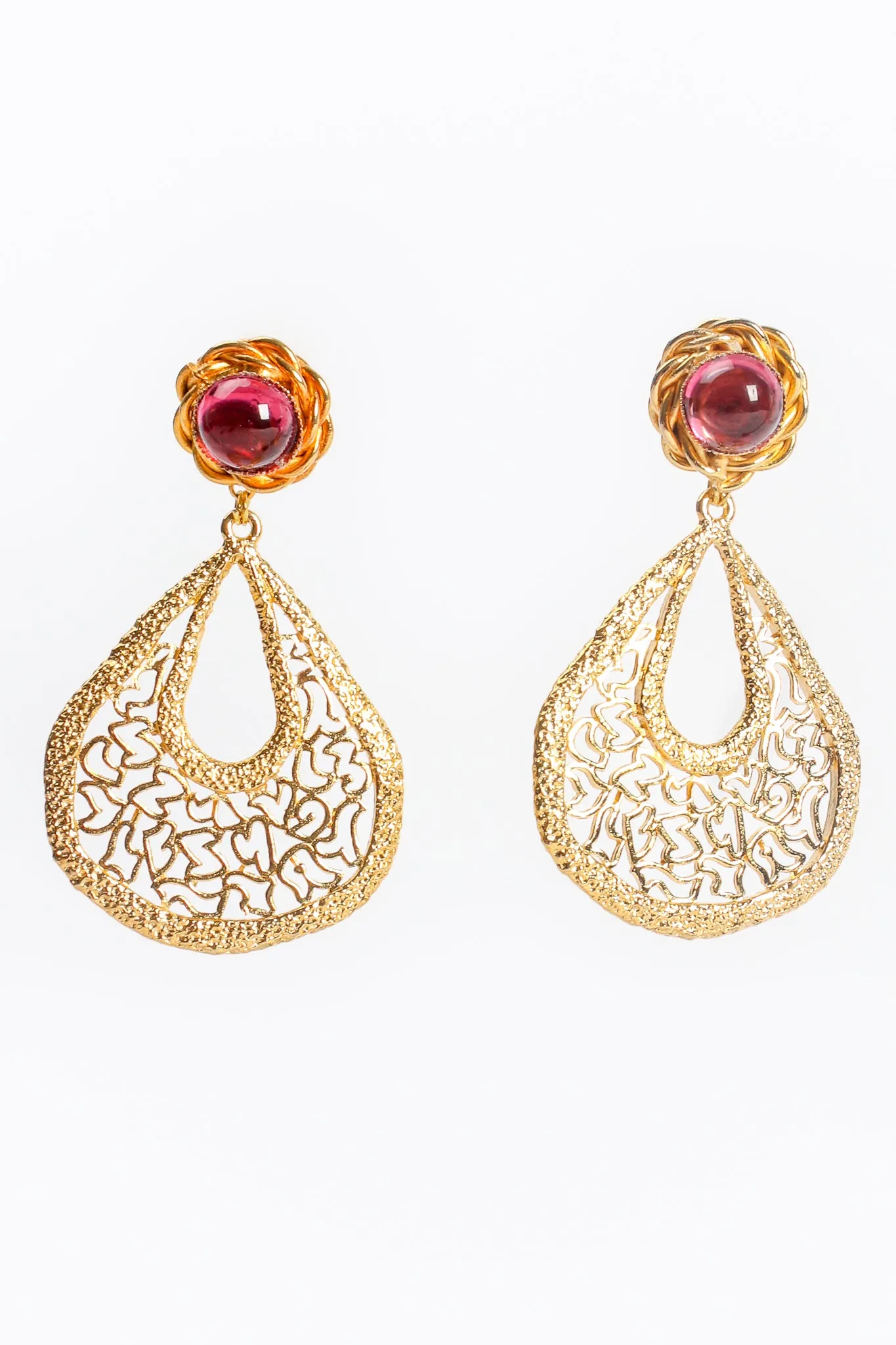 Cutout Filigree Teardrop Earrings