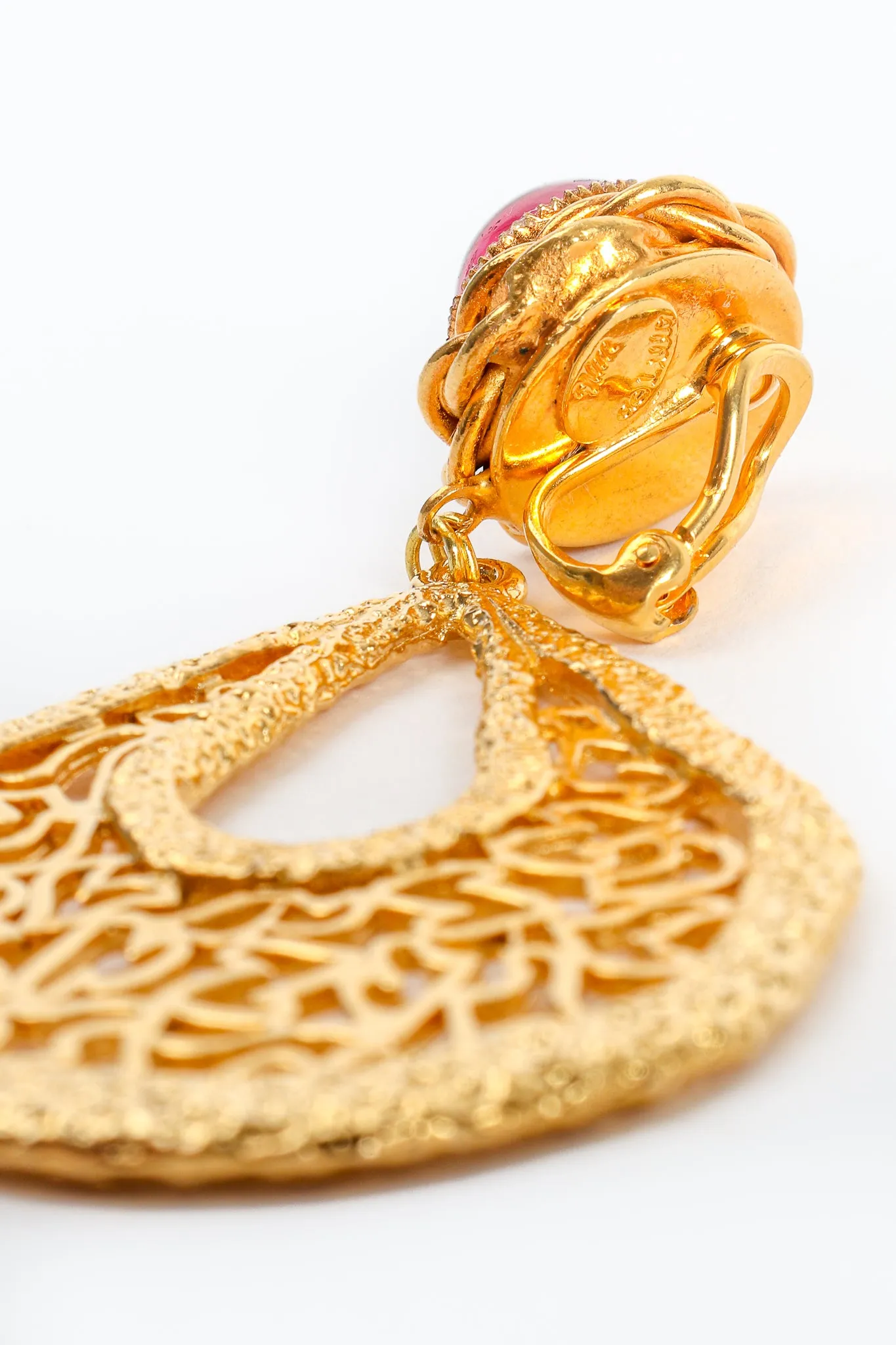 Cutout Filigree Teardrop Earrings