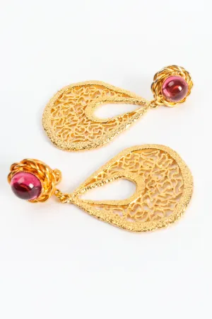 Cutout Filigree Teardrop Earrings