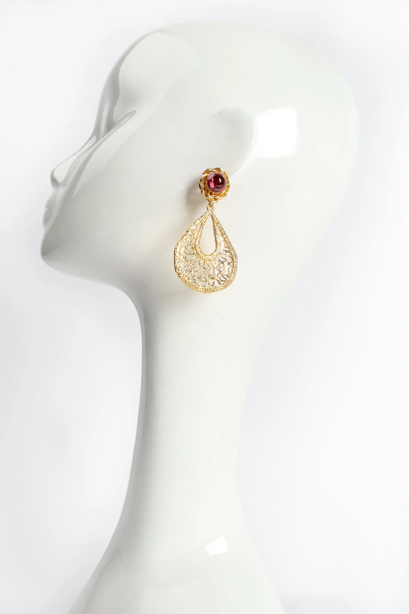 Cutout Filigree Teardrop Earrings
