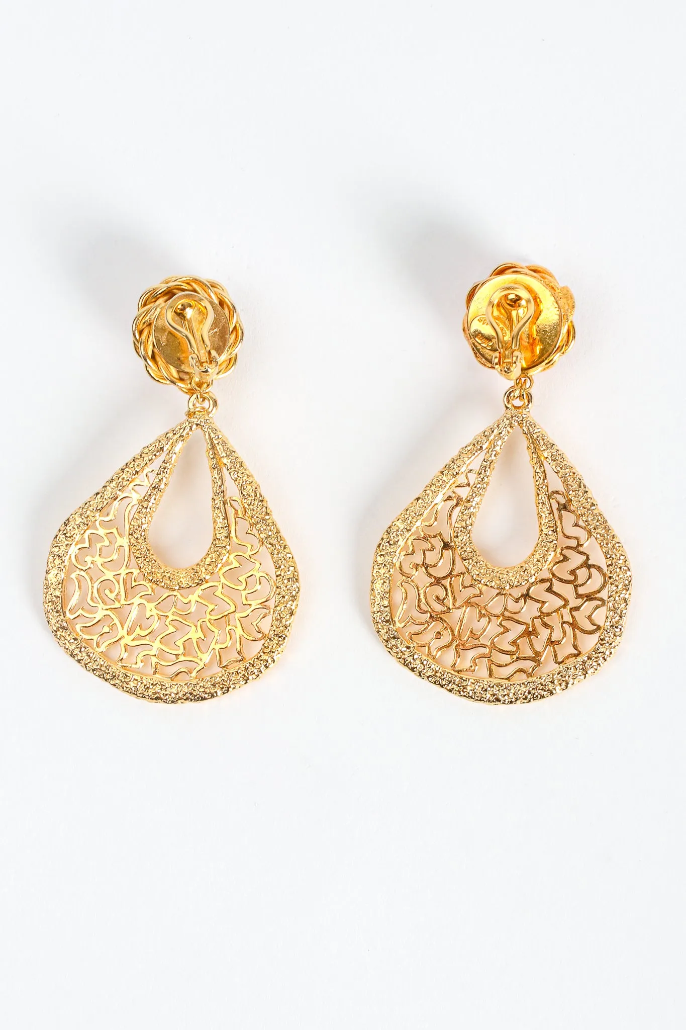 Cutout Filigree Teardrop Earrings