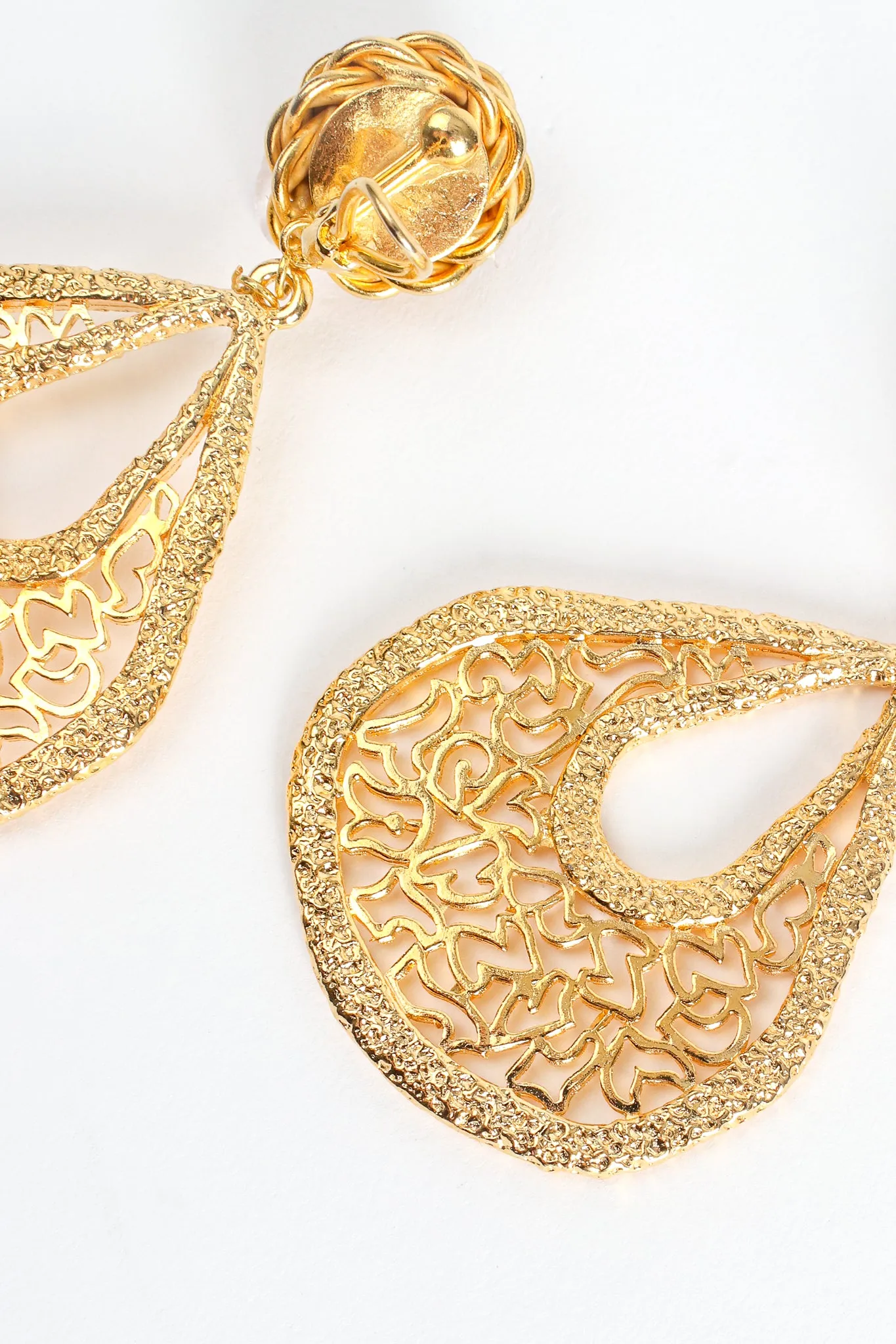 Cutout Filigree Teardrop Earrings