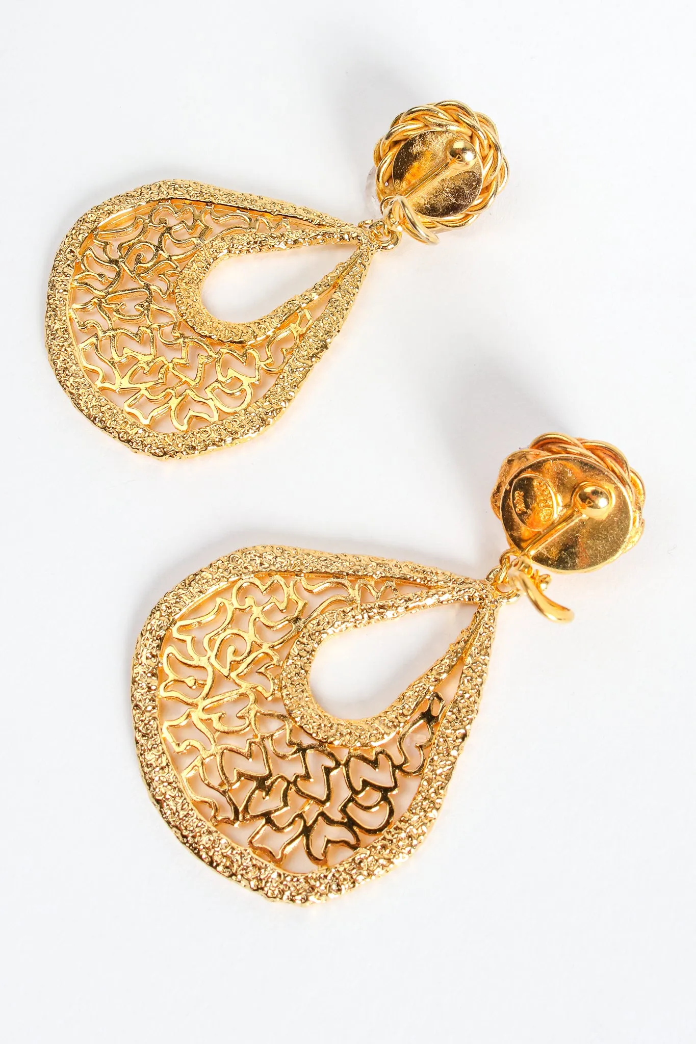 Cutout Filigree Teardrop Earrings
