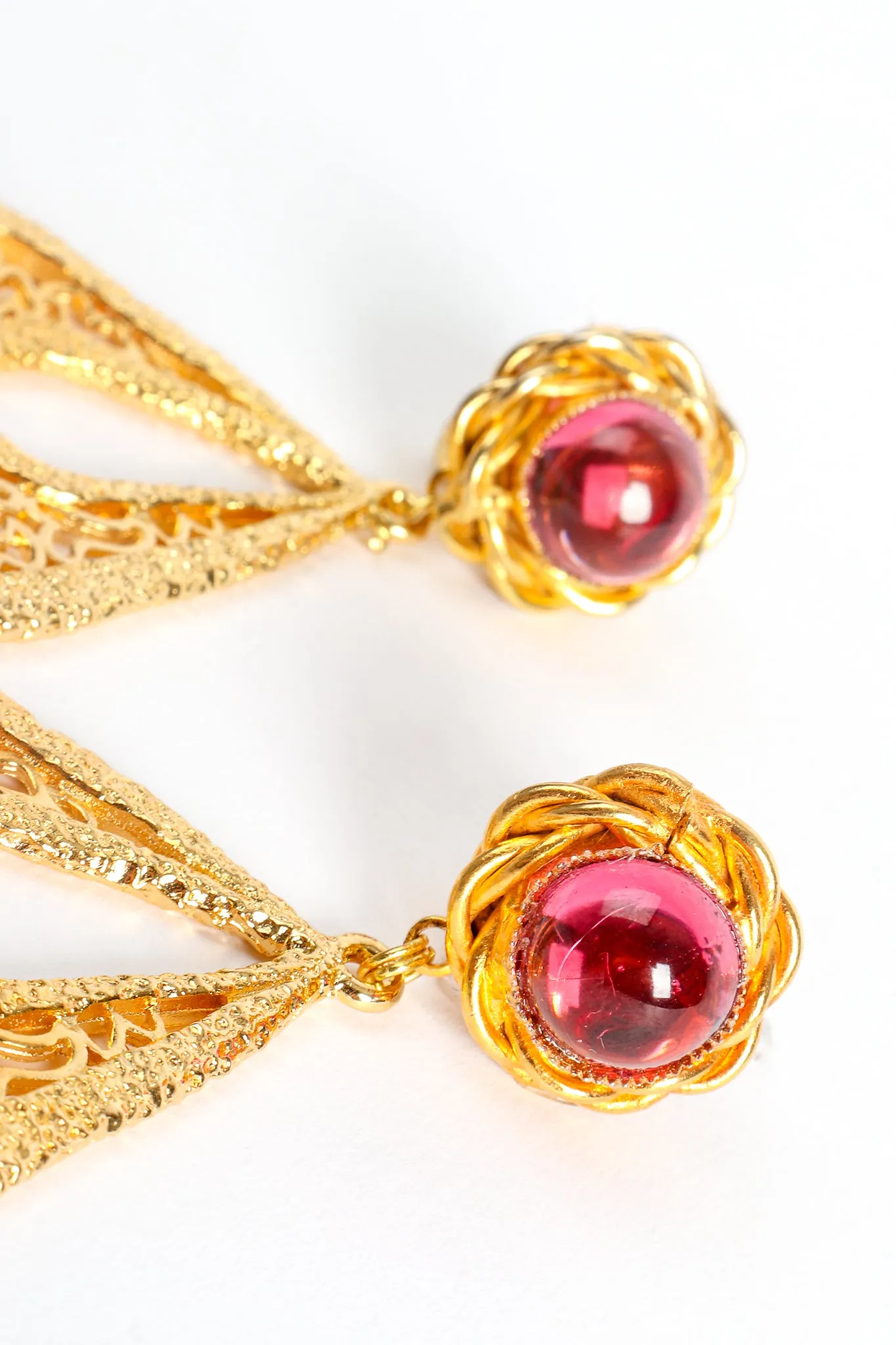 Cutout Filigree Teardrop Earrings