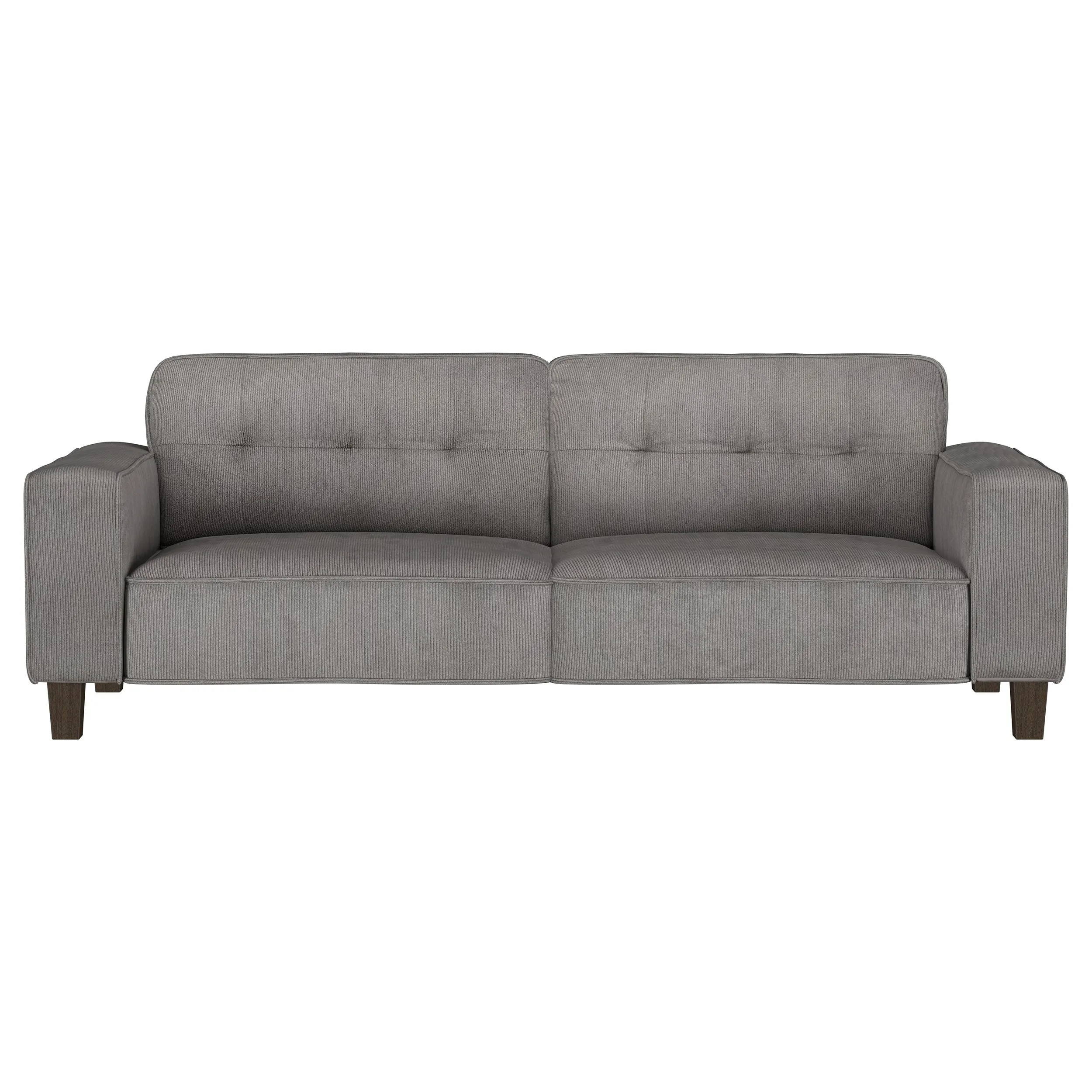 Deerhurst 2-piece Upholstered Track Arm Sofa Set Charcoal