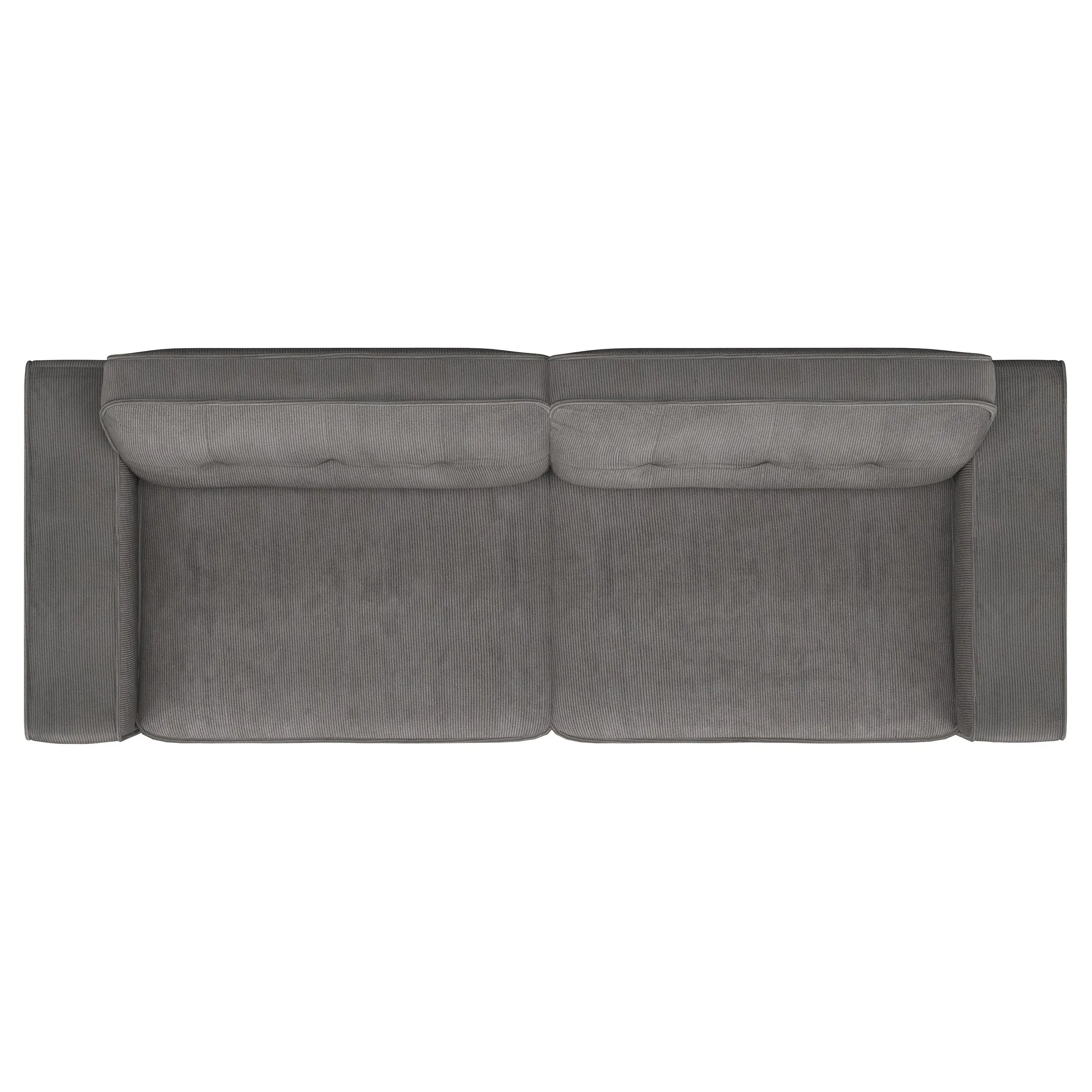 Deerhurst 2-piece Upholstered Track Arm Sofa Set Charcoal