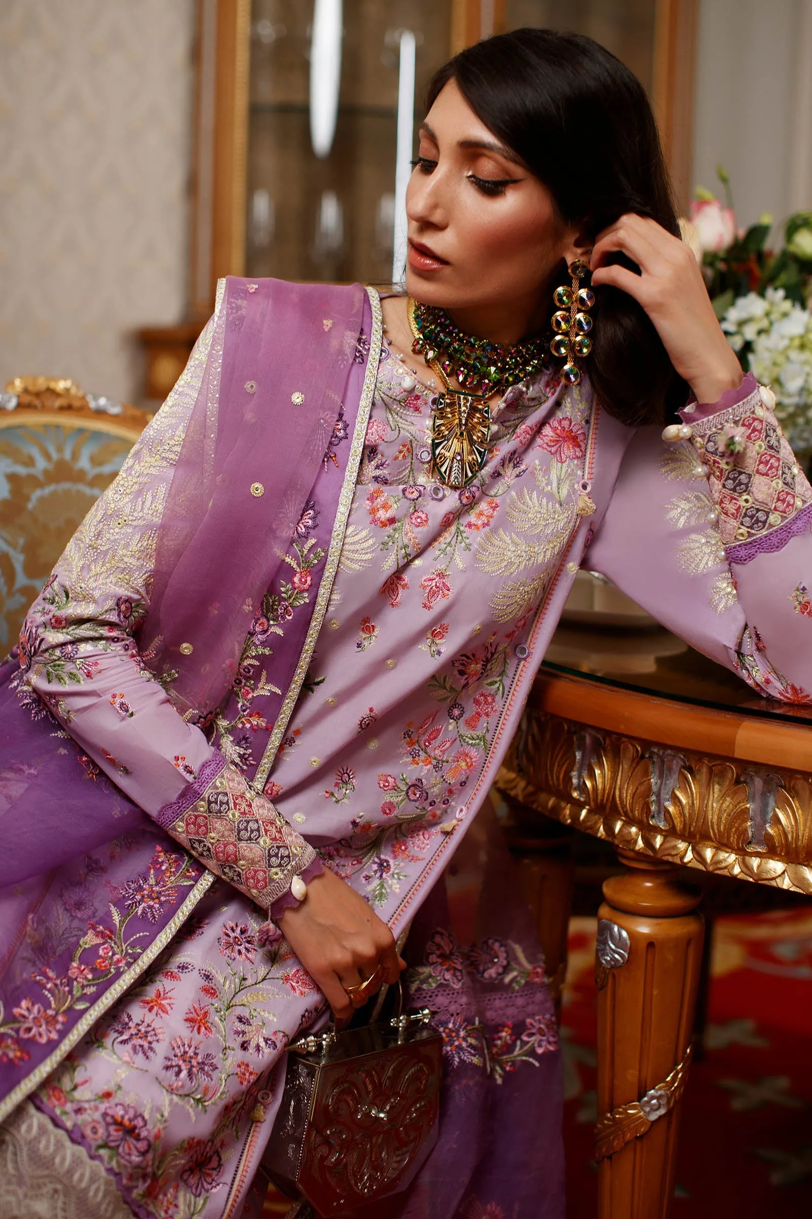 EL22-11 A (NEZIHA)  | Elan Lawn 2022 | Unstitched Embroidered Lawn Suit