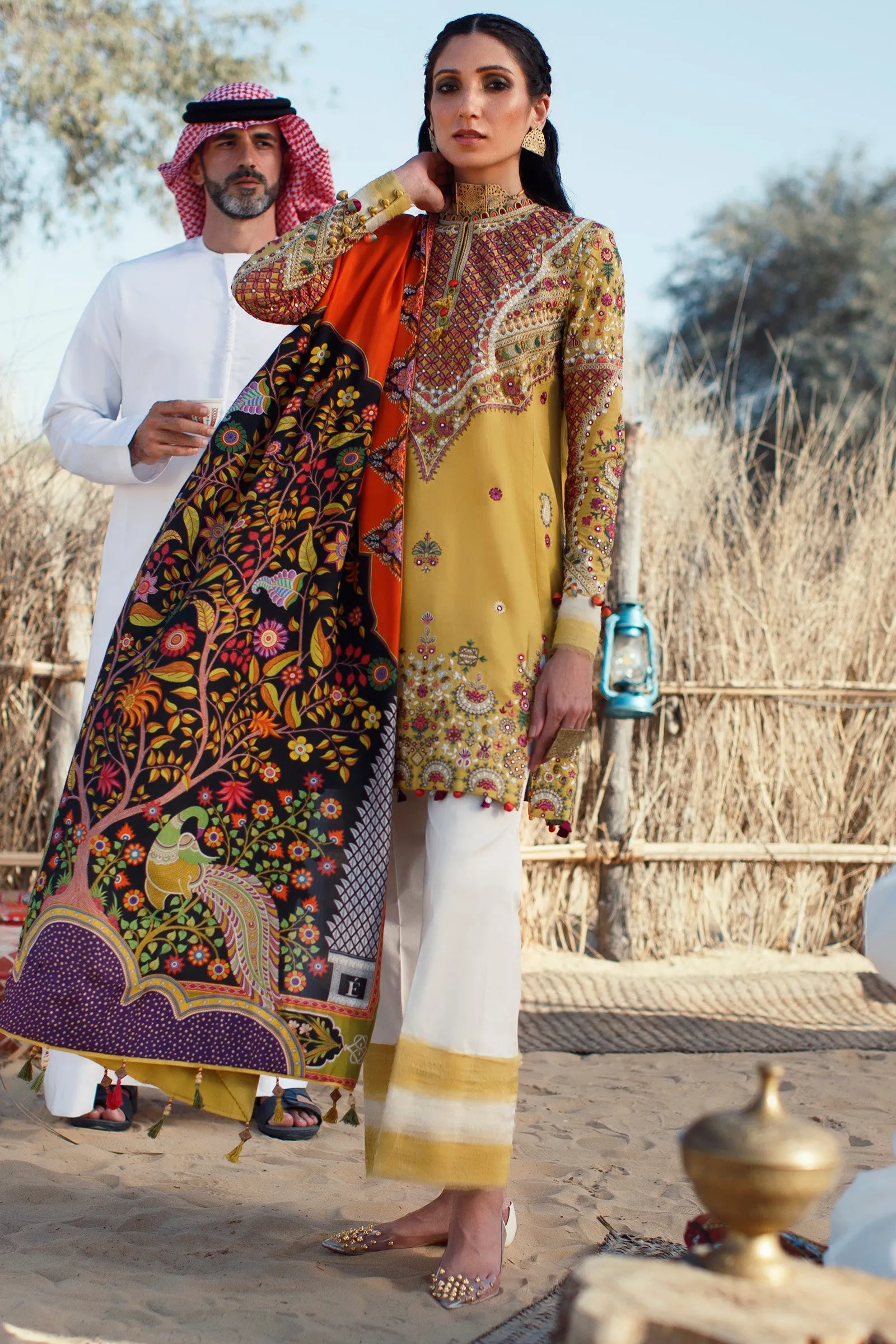 EL22-13 B (MIRZETA)  | Elan Lawn 2022 | Unstitched Embroidered Lawn Suit