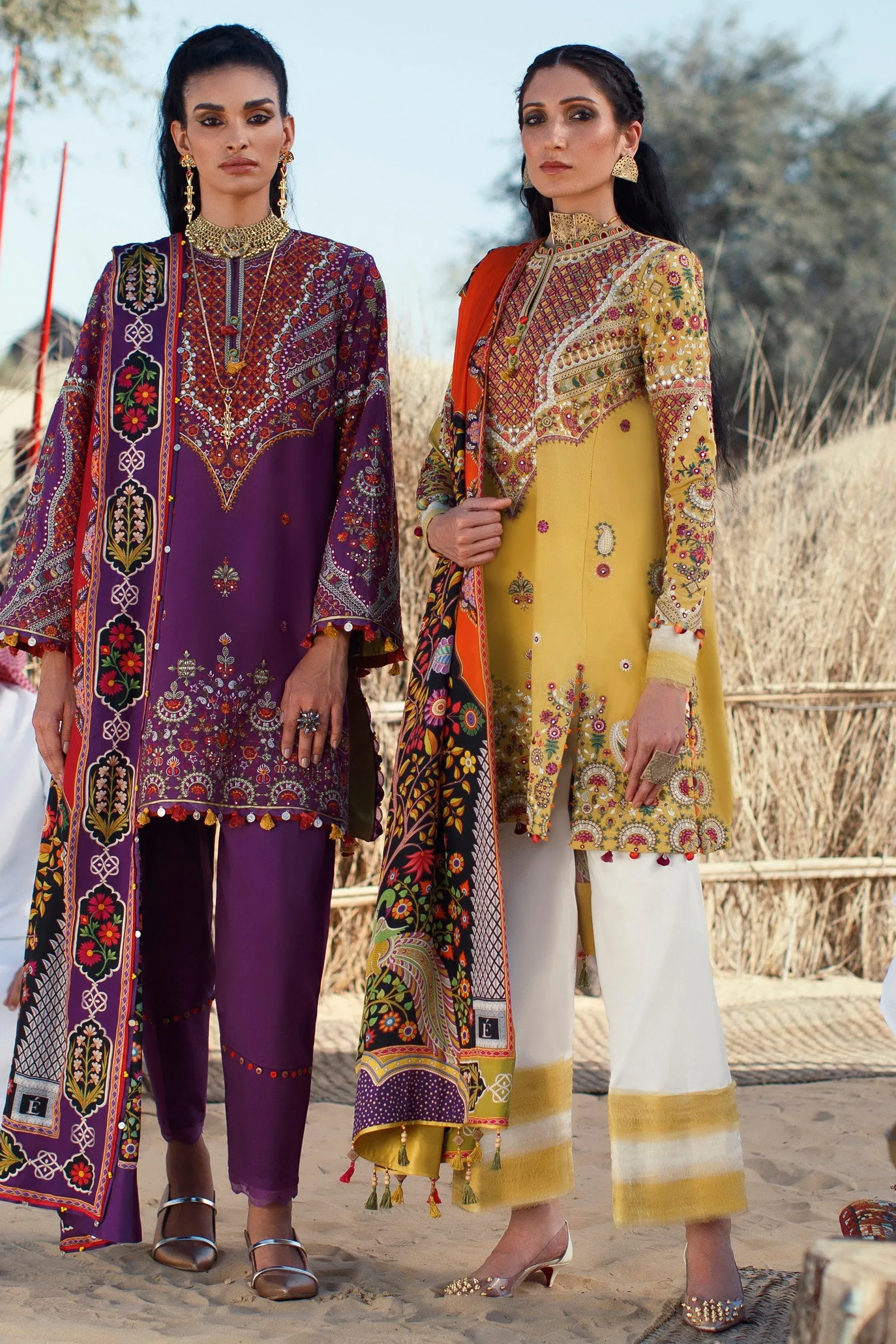 EL22-13 B (MIRZETA)  | Elan Lawn 2022 | Unstitched Embroidered Lawn Suit