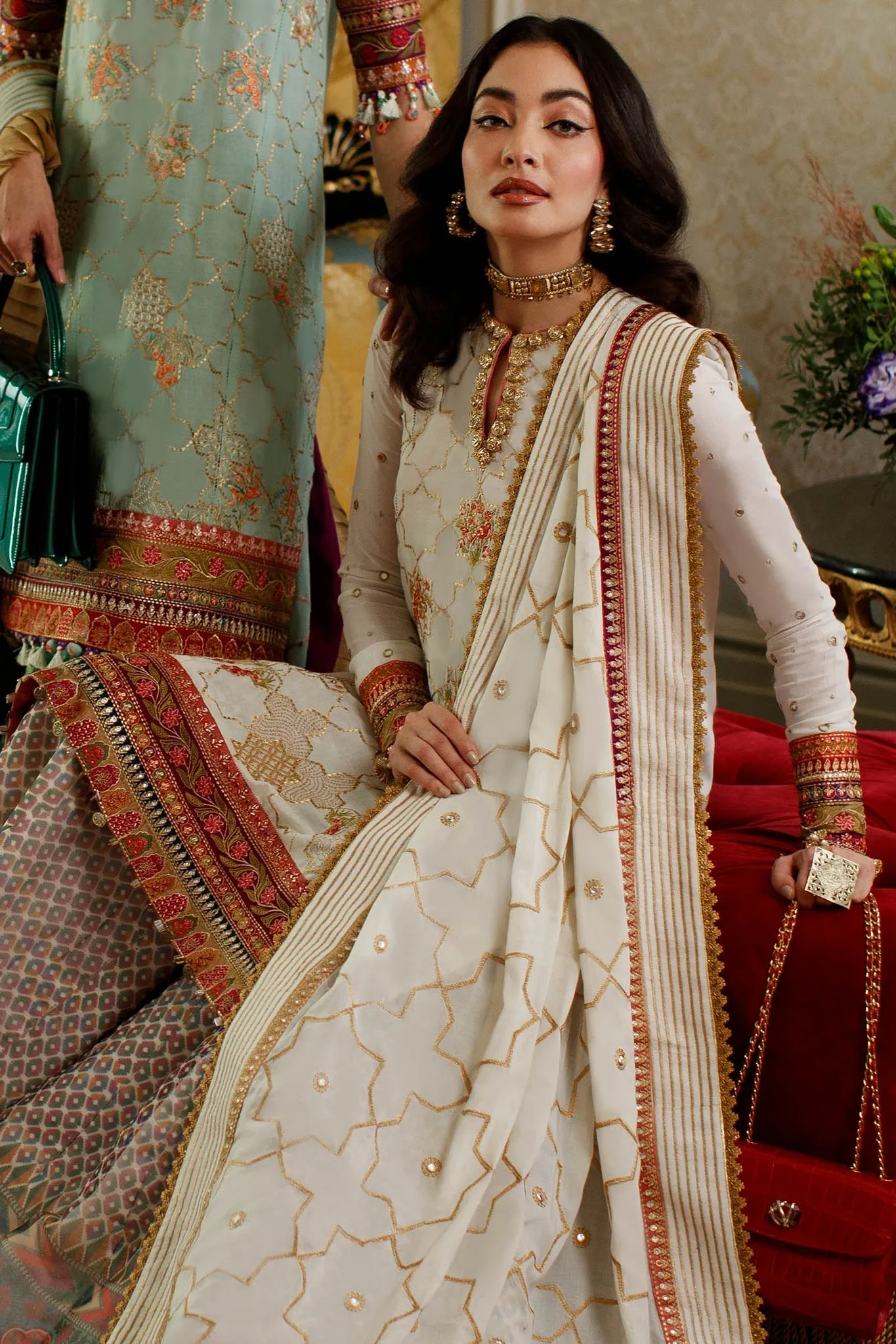 Embroidered White Gharara Kameez Pakistani Eid Dress
